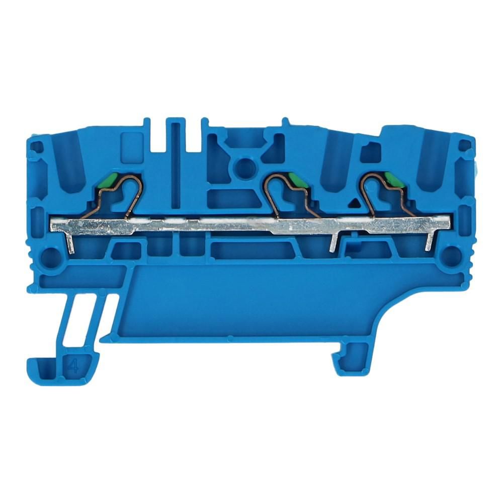 Montageklem steek EFC 2.5mm² blauw 3 aansluitingen