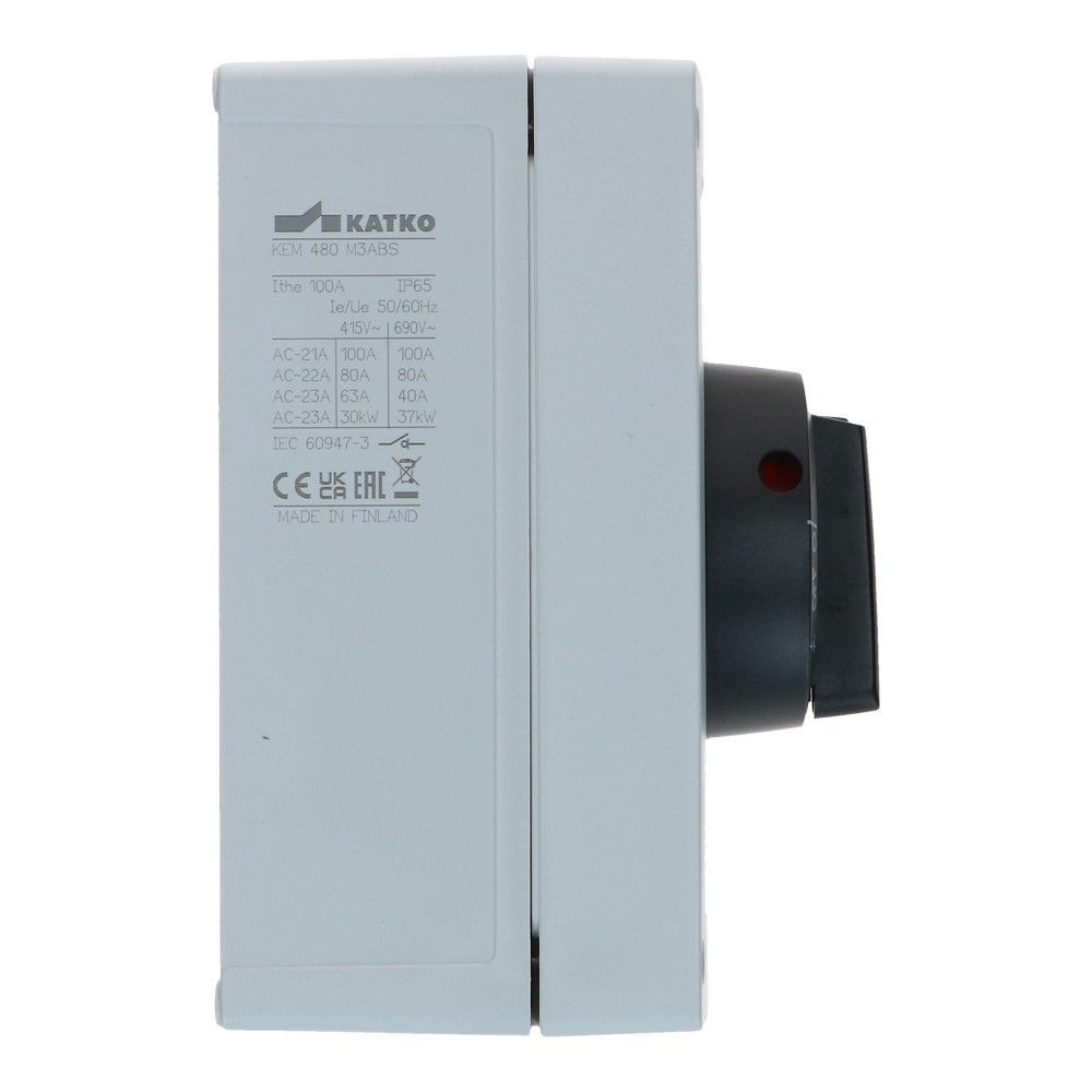 Werkschakelaar IP65 4 polig 100A 144x190x131mm zwart hendel ABS AC22-80A