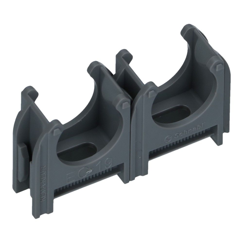 Kunststof buisklem Donker Grijs diameter 3/4inch 19mm - 200 stuks