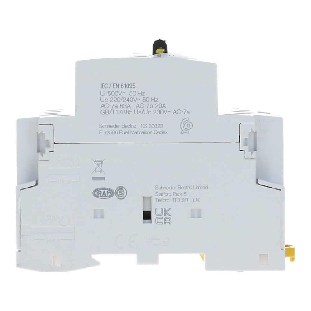 4 polig Installatierelais handbediend 63A 230VAC 4 NO iCT