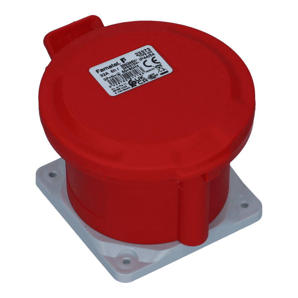 CEE female 5 polig 6H 32A IP54 inbouw wcd 380-415VAC recht