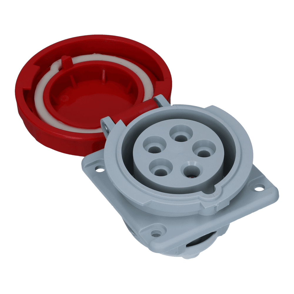 CEE female 5 polig 6H 32A IP67 inbouw wcd 380-415VAC