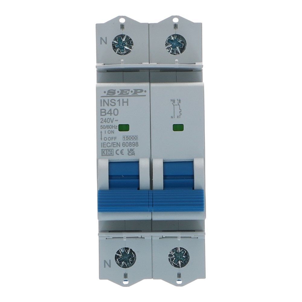 Installatieautomaat  1 polig + nul 20A karakteristiek B 15kA INS1H