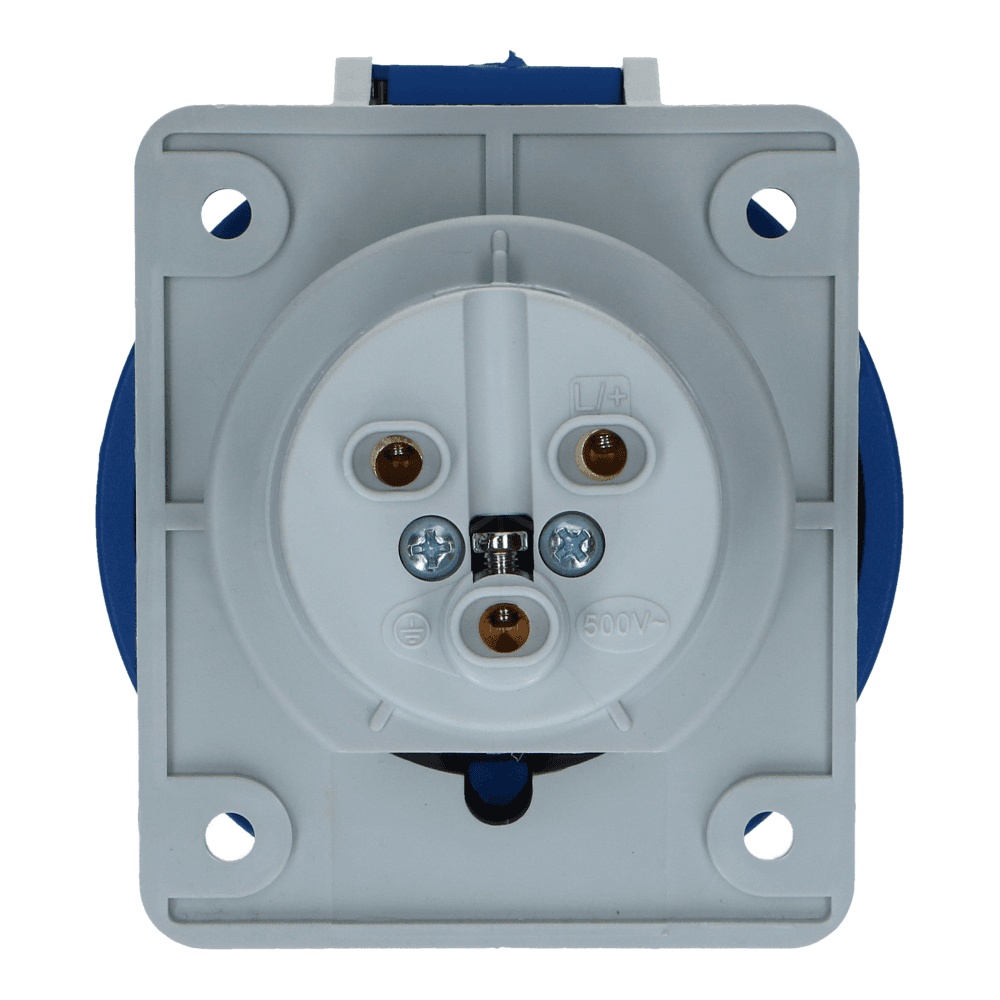 CEE female 3 polig 6H 32A IP67 inbouw wcd 220-240VAC