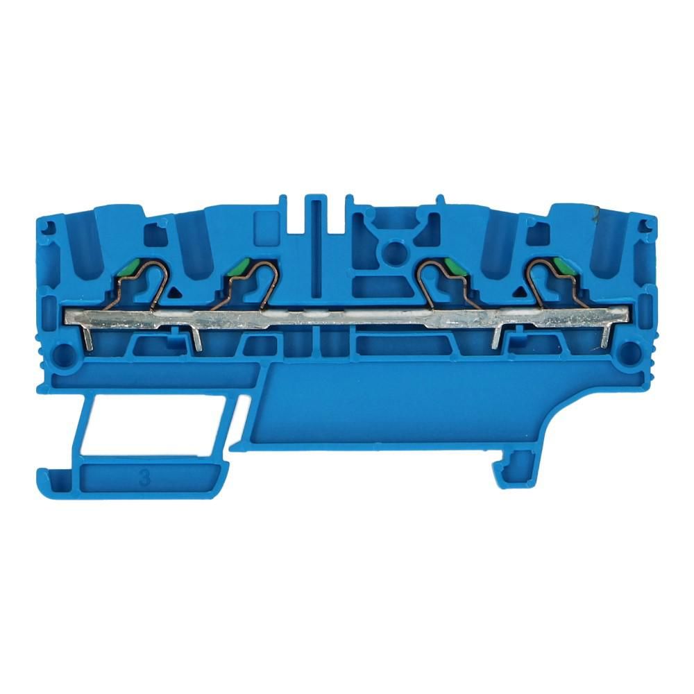 Montageklem steek EFC 2.5mm² blauw 4 aansluitingen