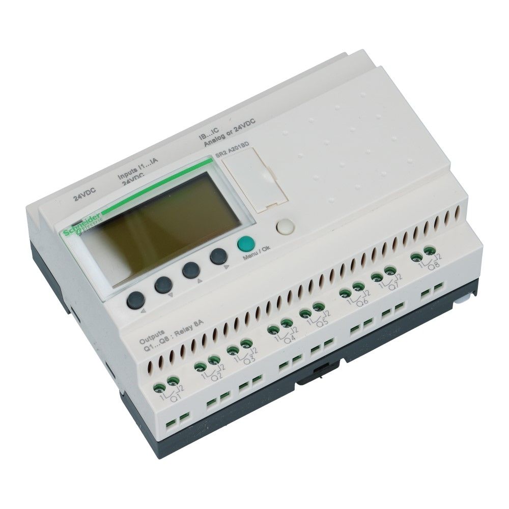 Zelio PLC zonder klok 20I-O 12in 8uit met scherm 24VDC