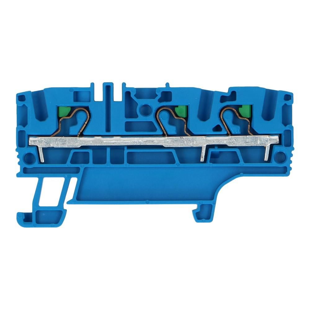 Montageklem steek EFC 4mm² blauw 3 aansluitingen