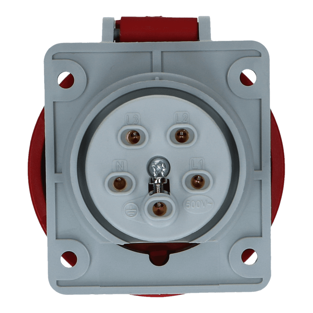 CEE female 5 polig 6H 16A IP67 inbouw wcd 380-415VAC