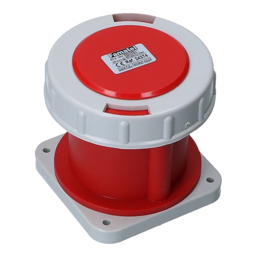 CEE female 5 polig 6H 63A IP67 inbouw wcd 380-415VAC