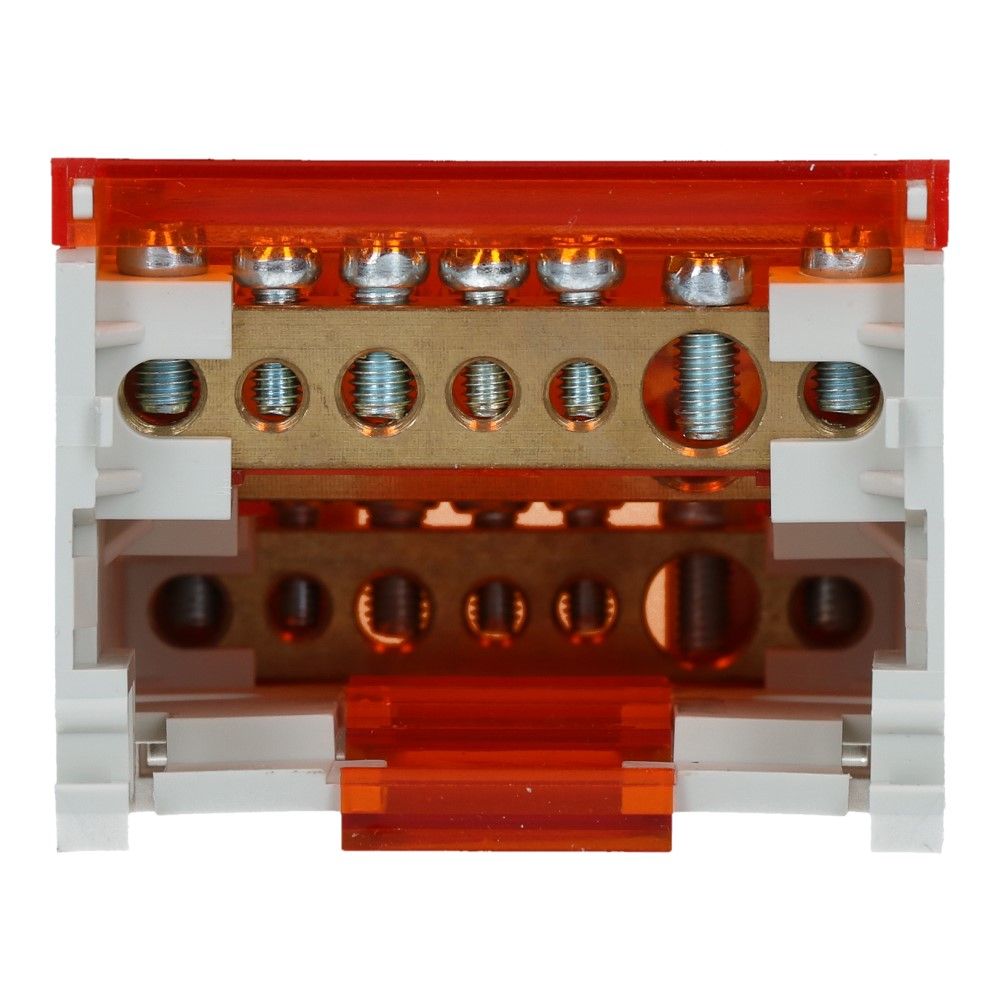 Verdeelblok BVT 100A 4 rijen 7 aansluitingen 500V AC/DC
