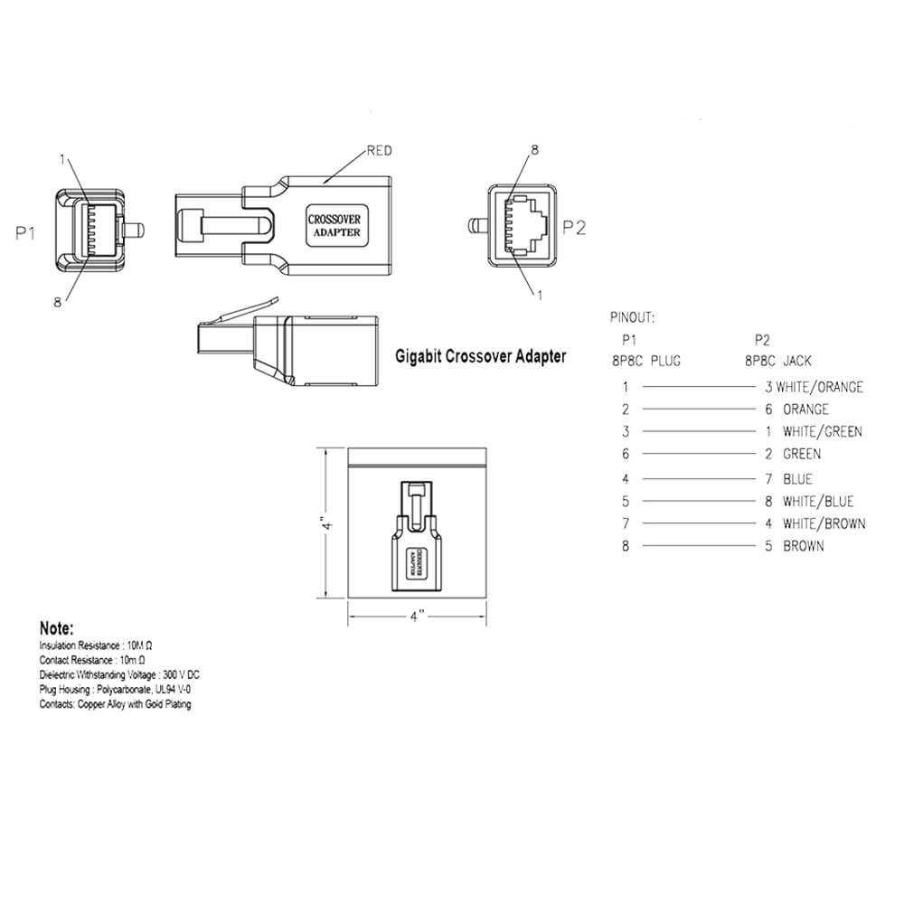 CAT 5 crossover adapter