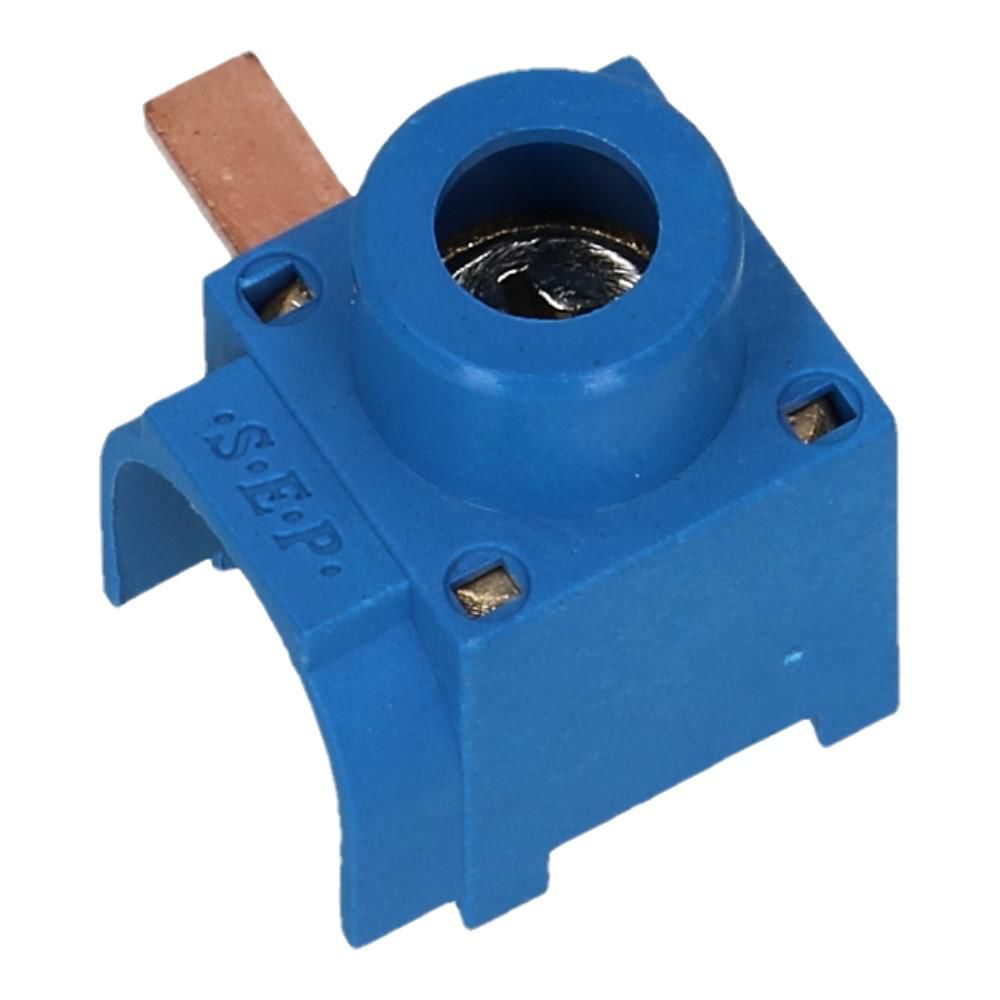 Aftakblok pin blauw 1 fase 50mm² stift 15mm zijkant