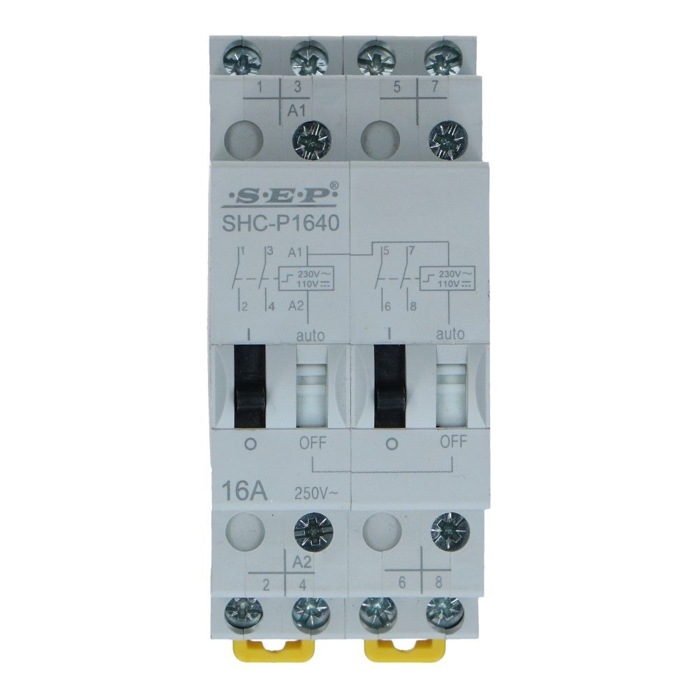 Impulsrelais handbediend 16A 24VAC / 12VDC 2 NO + 2 NC