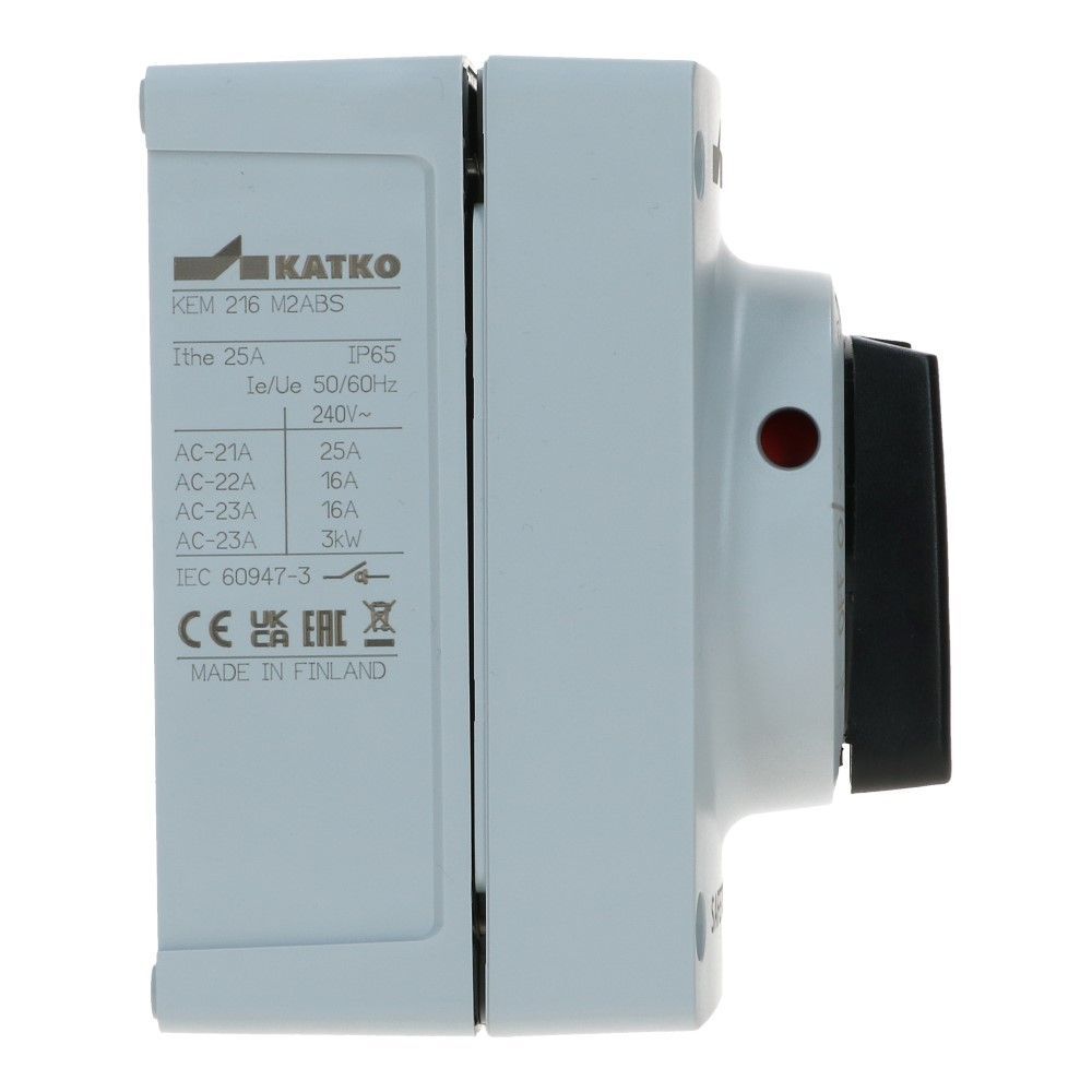Werkschakelaar IP65 2 polig 25A 96x130x106mm zwart hendel ABS AC22-16A