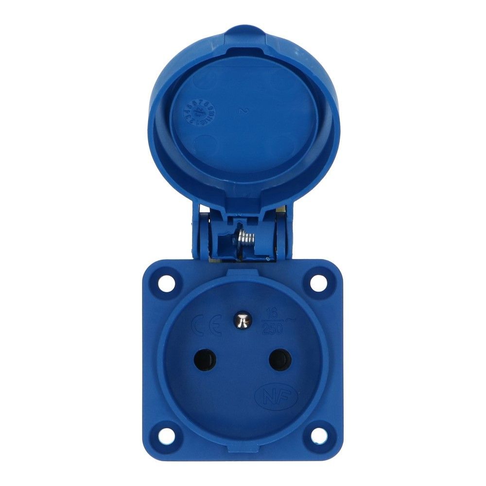 CEE schuko 3 polig 16A IP54 220-240VAC met penaarde 2x verticale invoer