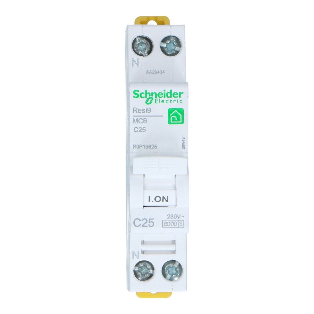 Installatieautomaat 1 polig + nul 25A kar C 6kA Resi9