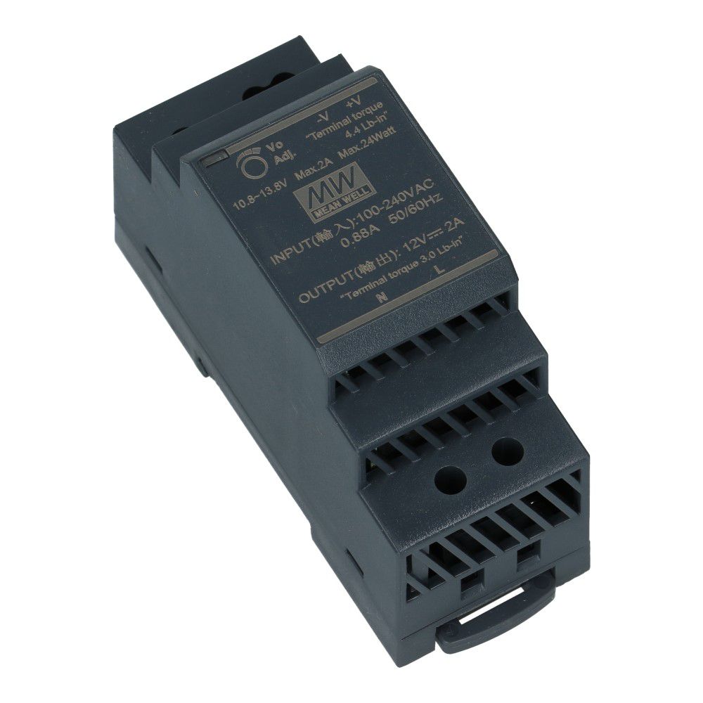 Voeding 12VDC 24W 2A dinrail ingang 85-264VAC