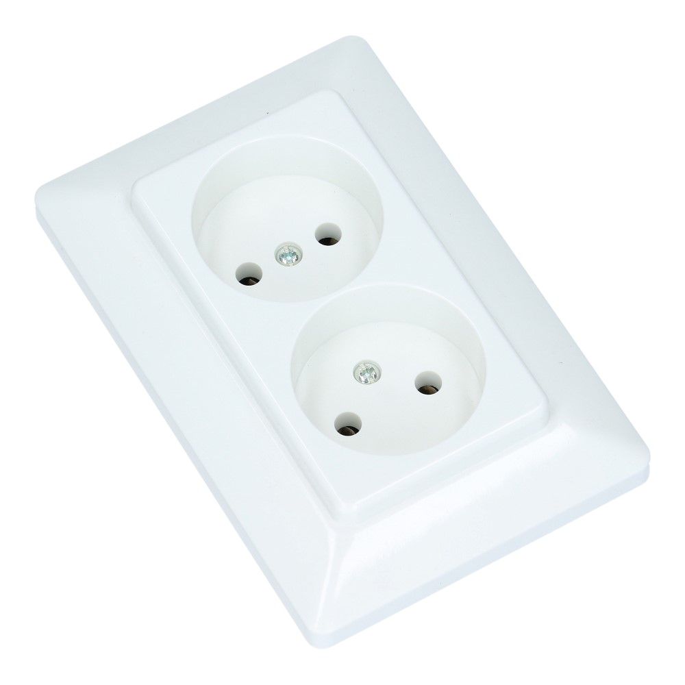 Wandcontactdoos dubbel MIKRO 9010 zonder randaard