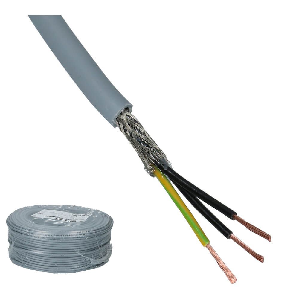 Stuurstroomkabel F-CY-JZ 3x0.5mm² grijs afgeschermd - 100 meter
