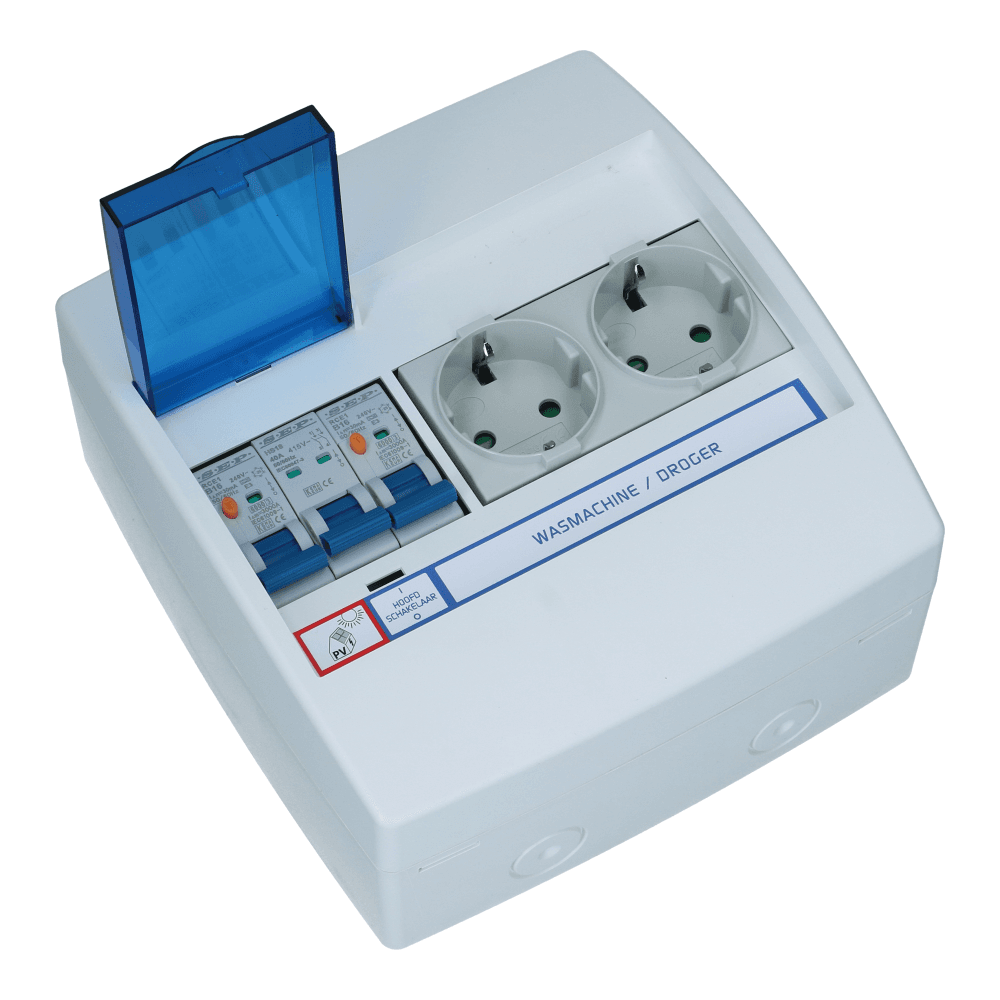 PV verdeler Blue-line 2xwcd Aardlekautomaat 20A B 30mA
