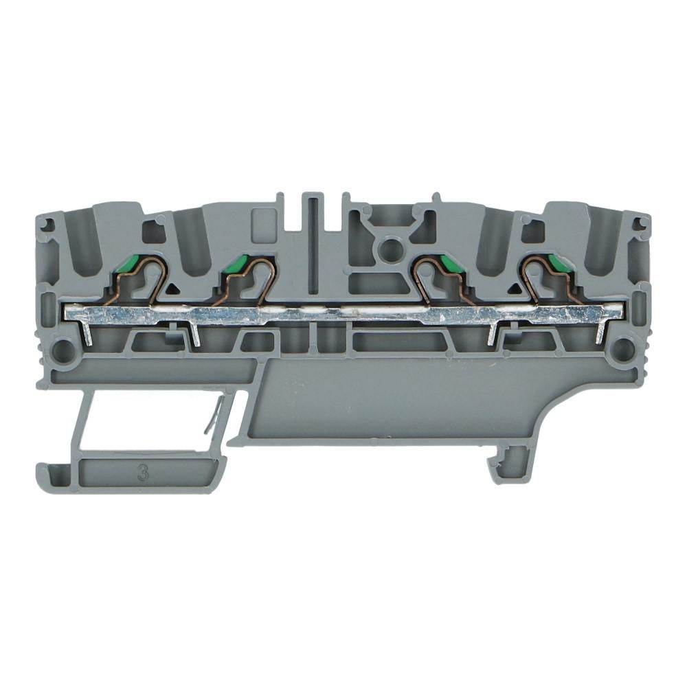 Montageklem steek EFC 2.5mm² grijs 4 aansluitingen