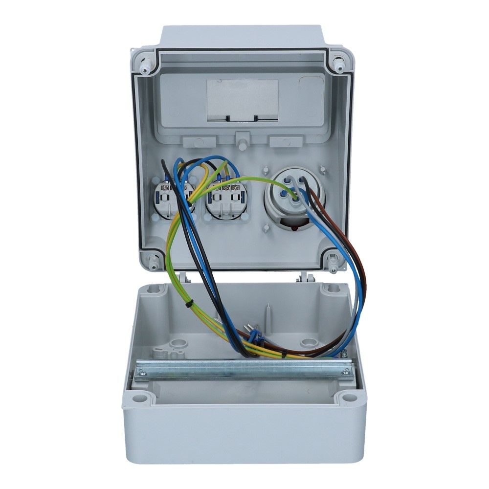 Wandverdeelkast voorbedraad IP44 1x CEE 16A 5p 2x schuko