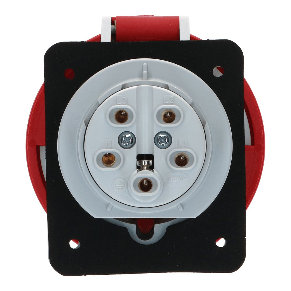 CEE female 5 polig 6H 32A IP67 inbouw wcd 380-415VAC