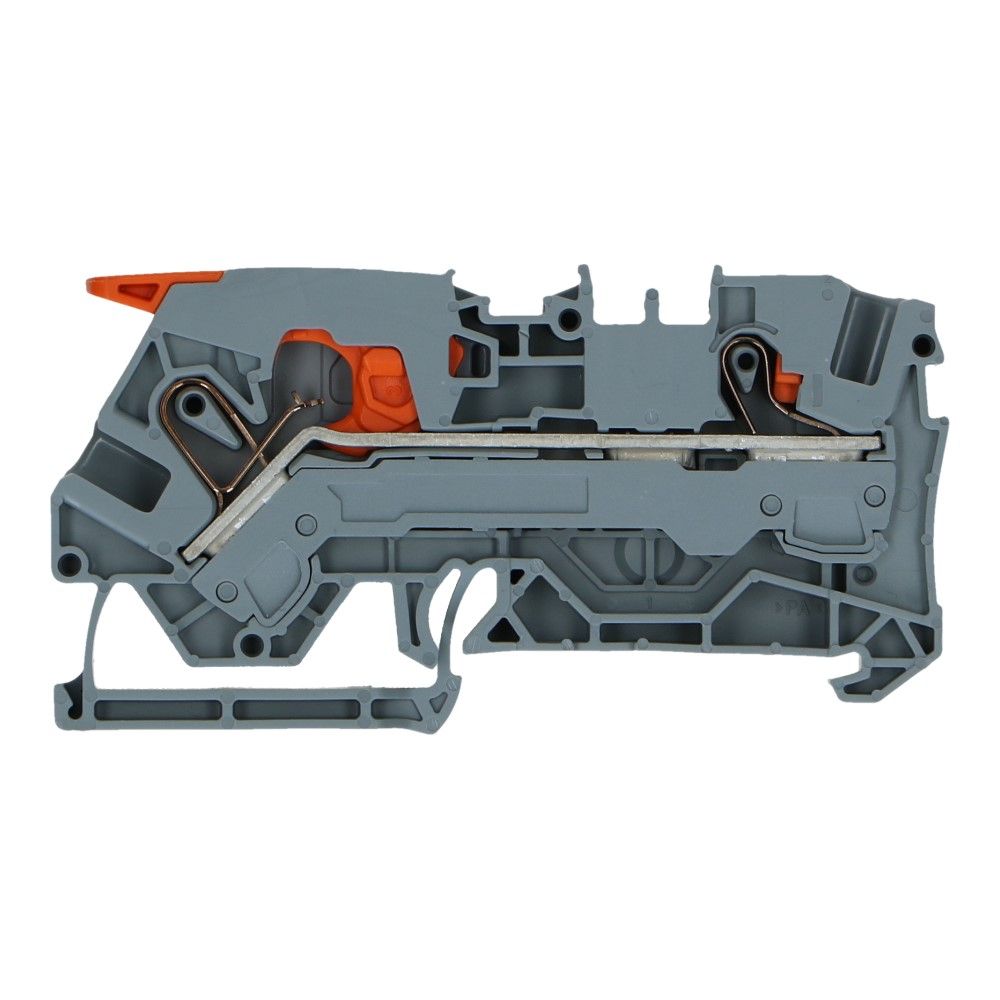 WAGO montageklem hendel en drukknop 6mm² grijs