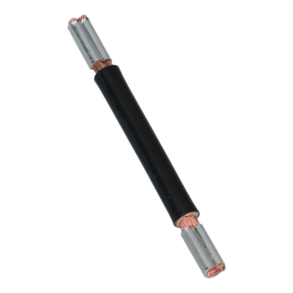 Montagedraad met vertind huls zwart 6mm² 200mm halogeenvrij 90°C 