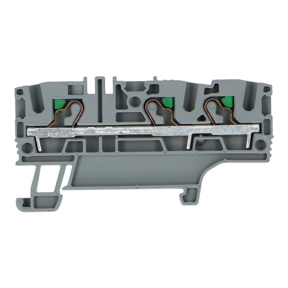 Montageklem steek EFC 4mm² grijs 3 aansluitingen