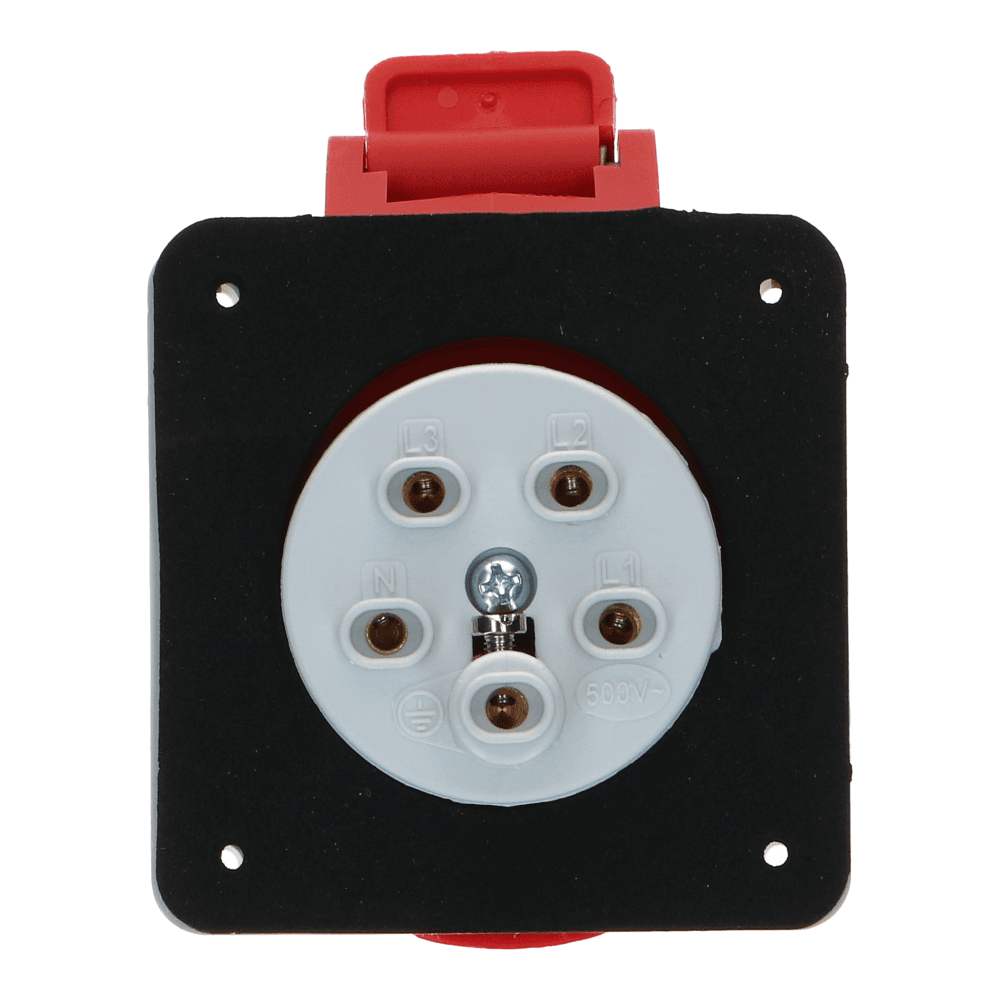 CEE female 5 polig 6H 16A IP54 inbouw wcd 380-415VAC recht