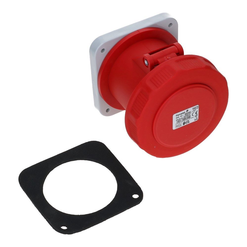 CEE female 5 polig 6H 63A IP67 inbouw wcd 380-415VAC