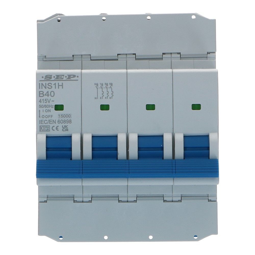 Installatieautomaat  3 polig + nul 6A karakteristiek C 15kA INS1H