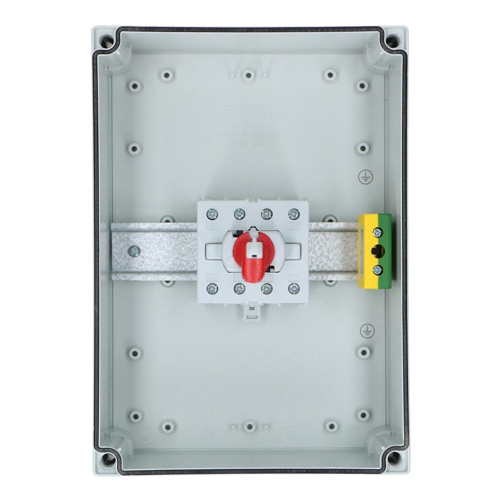 Werkschakelaar IP66 4 polig 80A 190x270x138mm zwart hendel PC AC22-63A