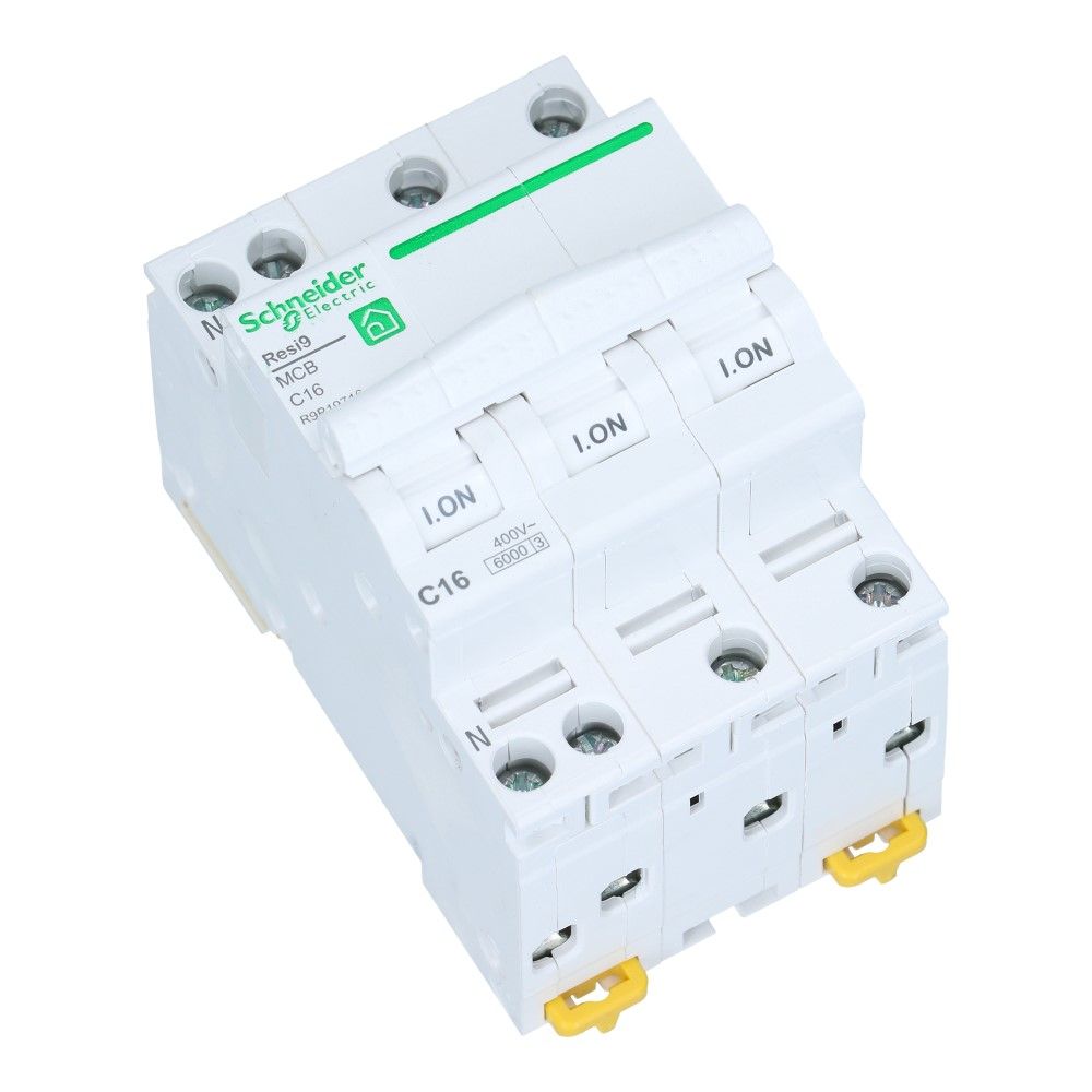 Installatieautomaat 3 polig + nul 16A kar C 6kA Resi9
