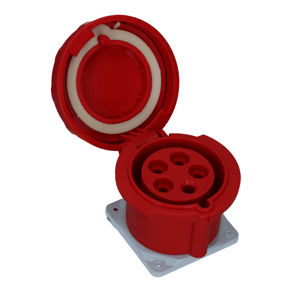 CEE female 5 polig 6H 32A IP67 inbouw wcd 380-415VAC recht