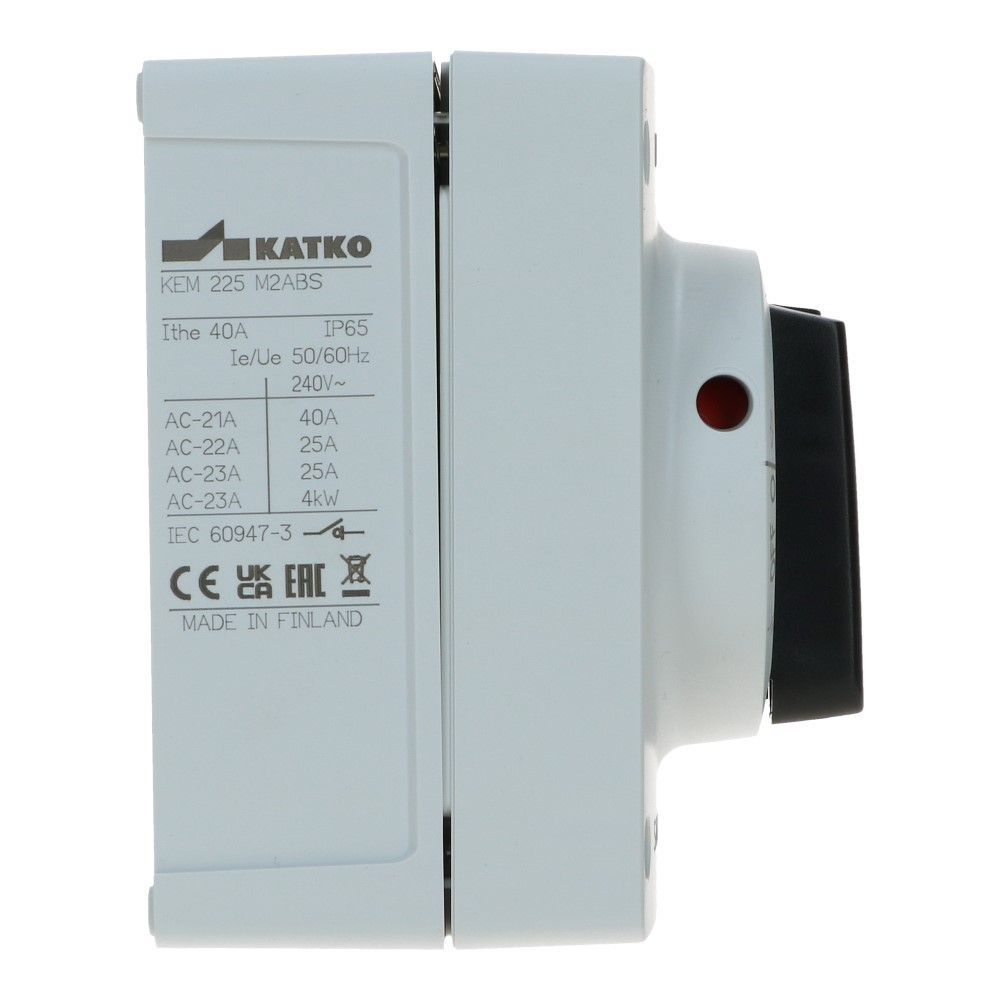 Werkschakelaar IP65 2 polig 40A 96x130x106mm zwart hendel ABS AC22-25A