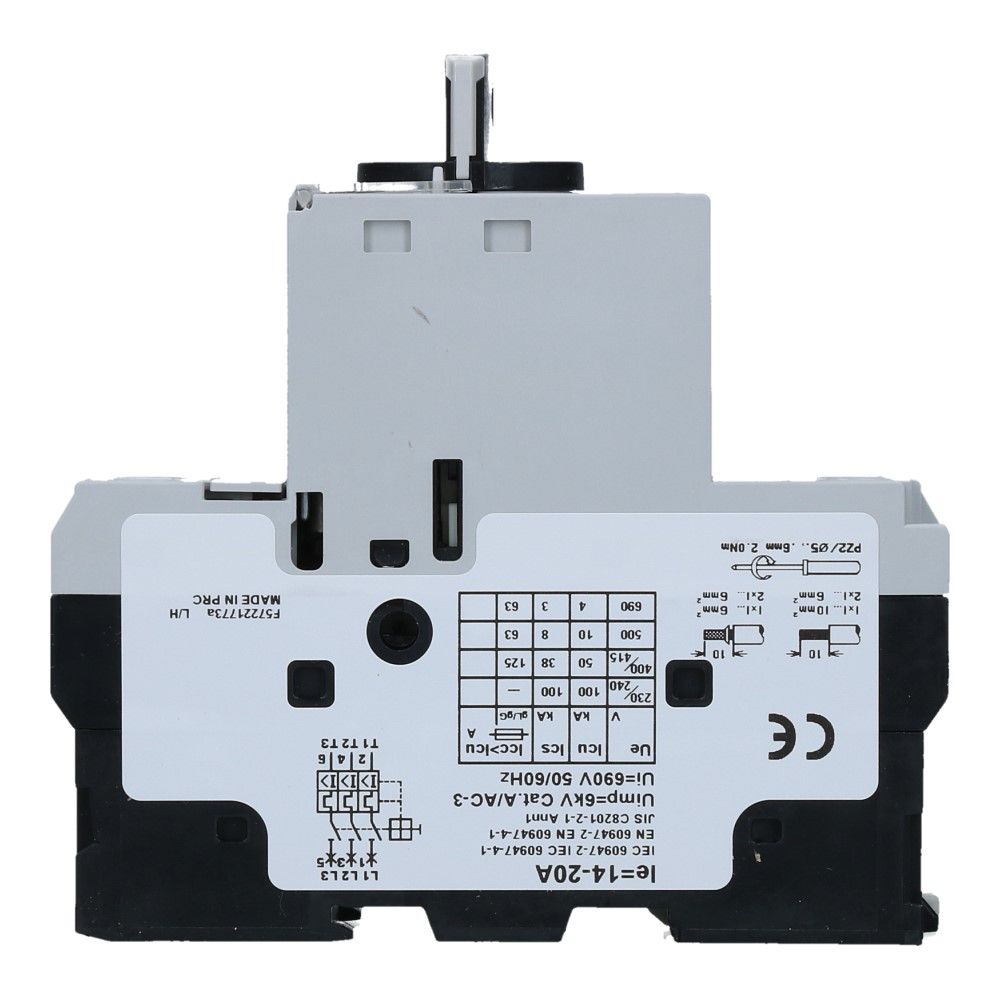 14-20A Motorbeveiligingsschakelaar 415VAC 50kA
