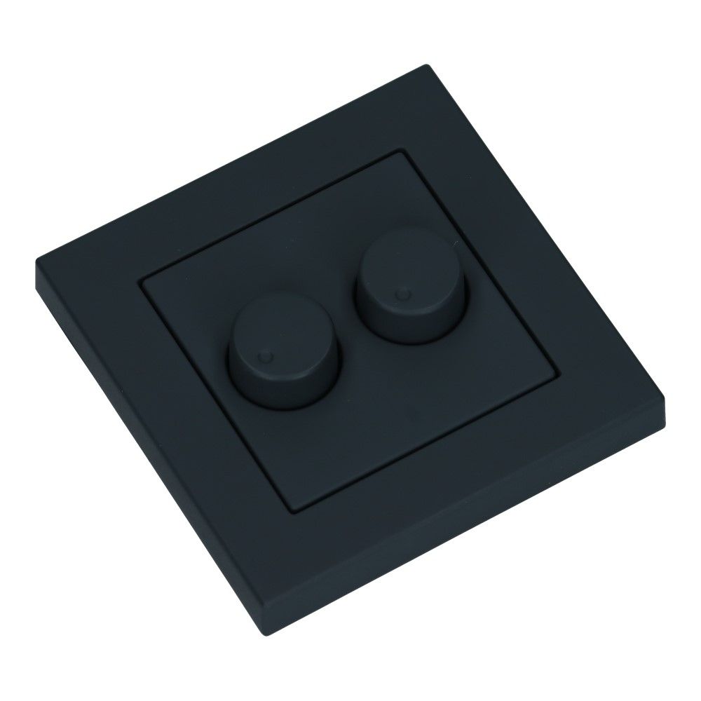 Centraalplaat dimmer 2x Antraciet incl afdekraam
