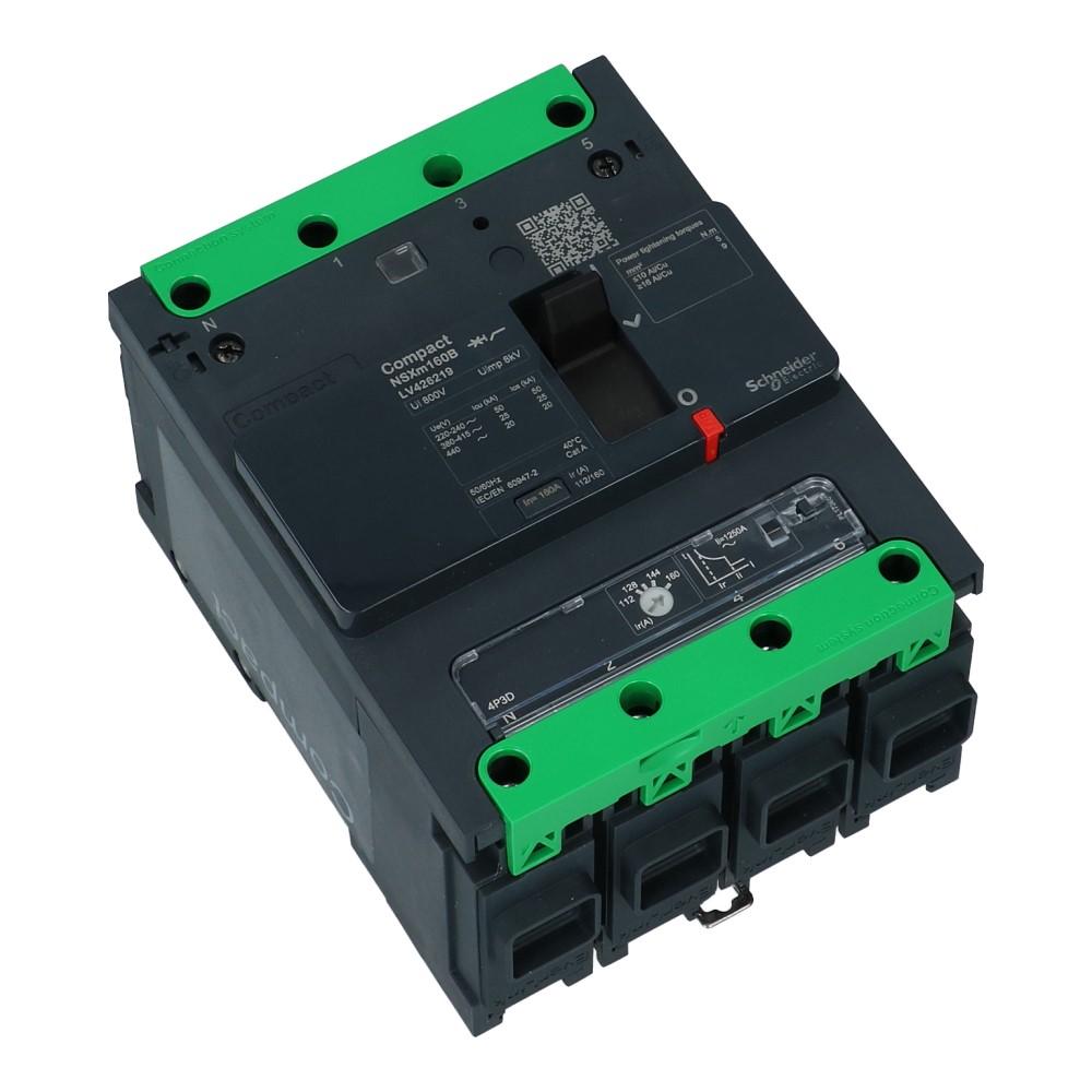 Installatieautomaat 3 polig + nul 40A TM-D 16kA Compact NSXm160E Everlink