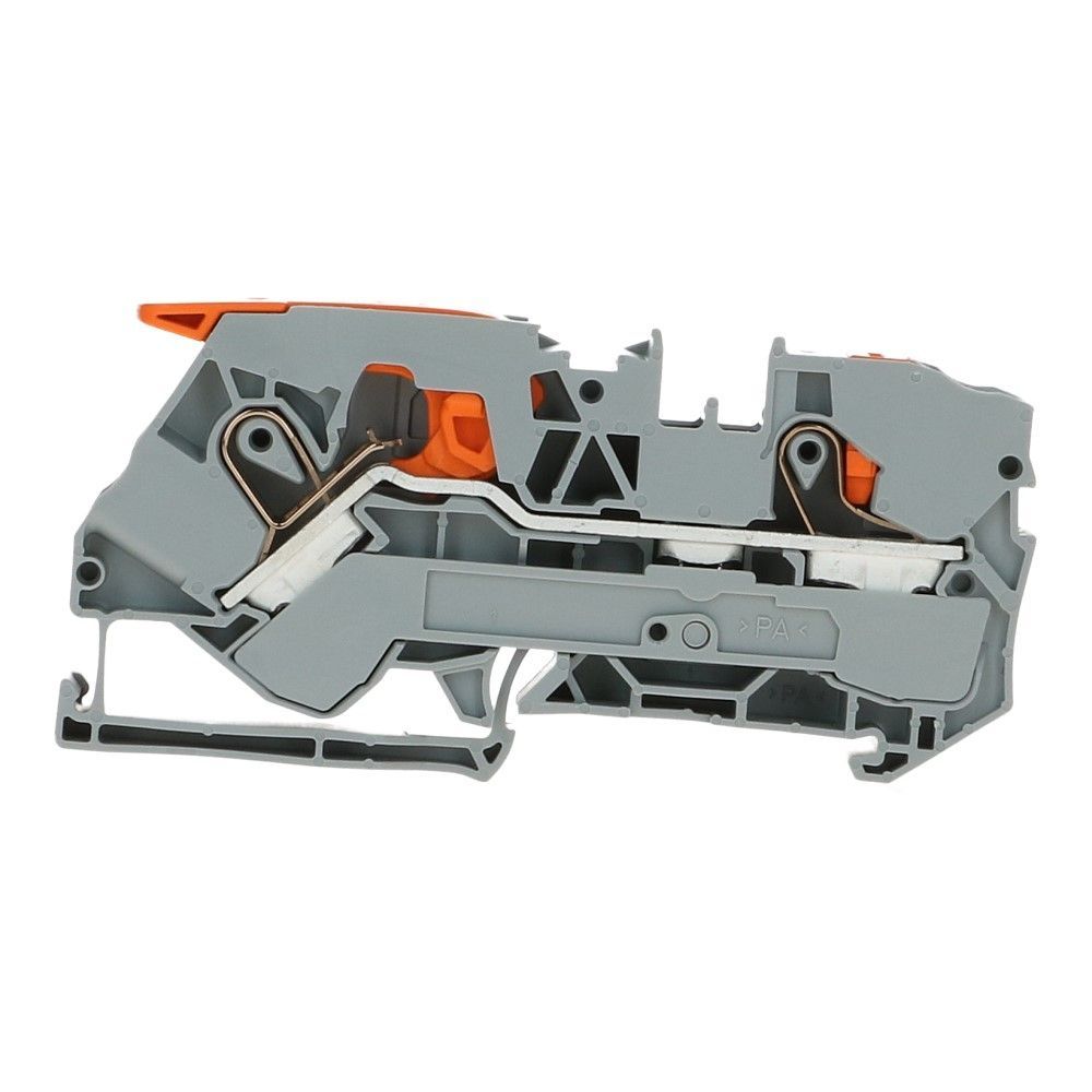 WAGO montageklem hendel en drukknop 10mm² grijs