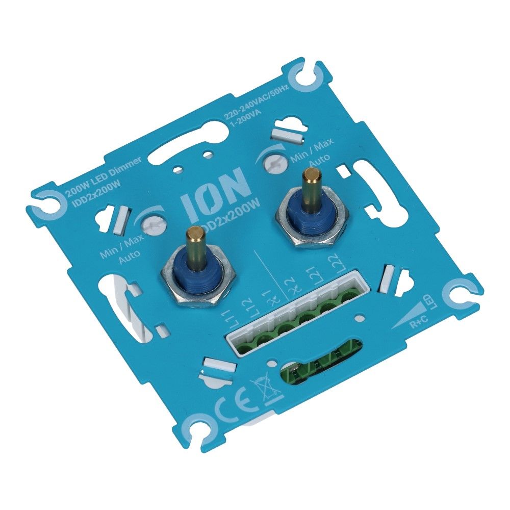 Inbouwsokkel dimmer LED  2x0.3-200Watt