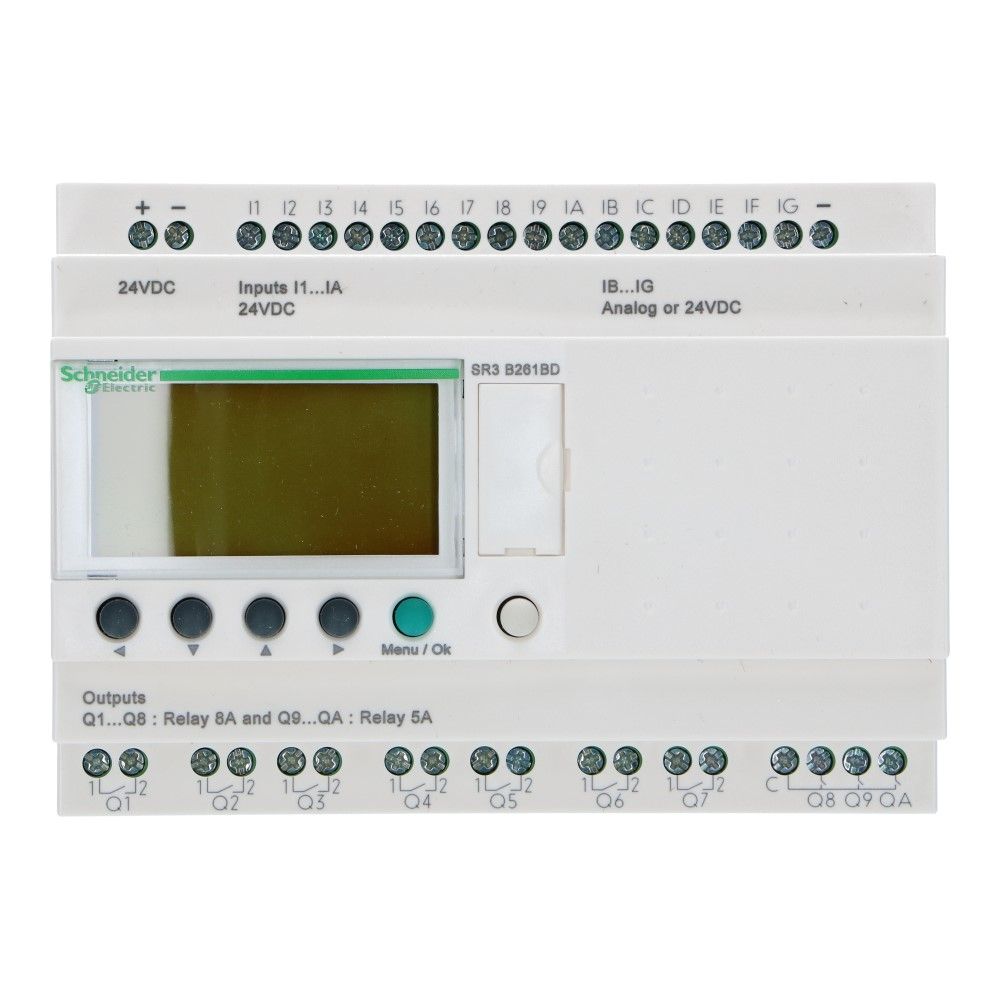 Zelio PLC met klok 26I-O 16in 10uit met scherm 24VDC