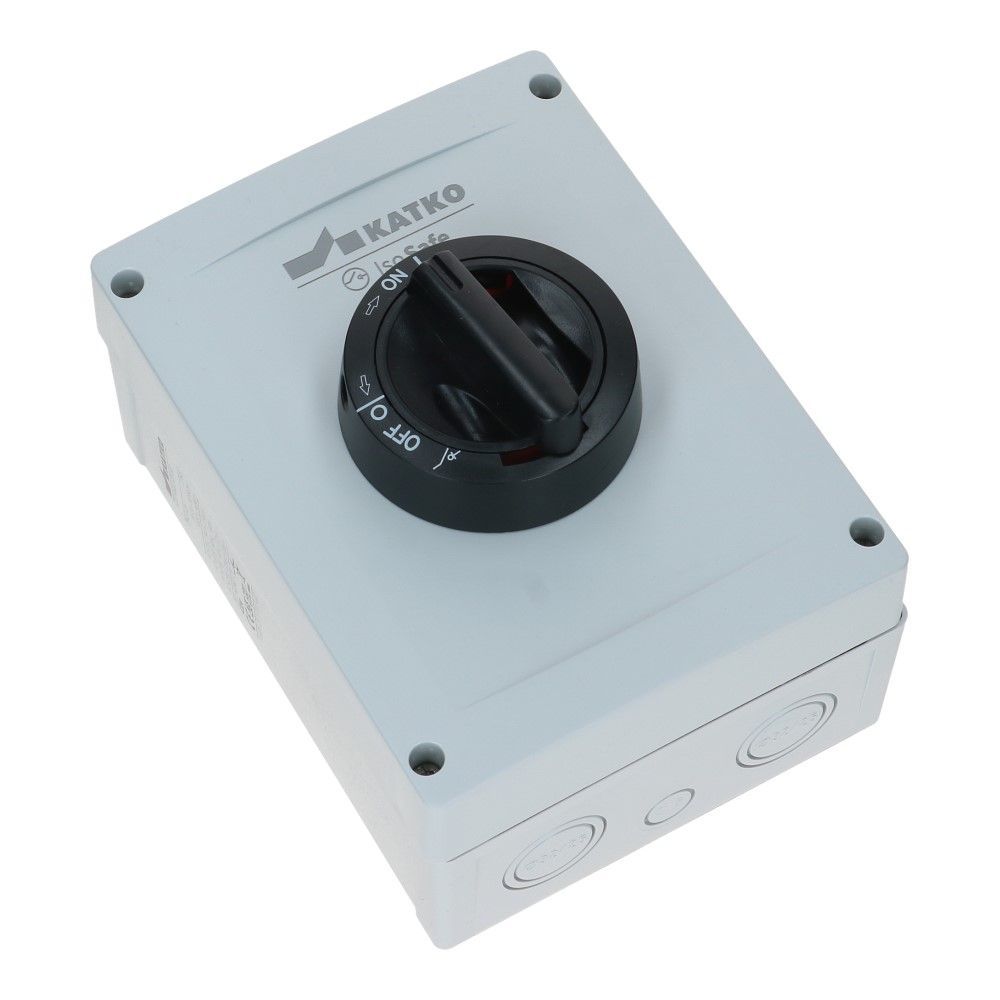 Werkschakelaar IP65 4 polig 40A 144x190x131mm zwart hendel ABS AC22-40A