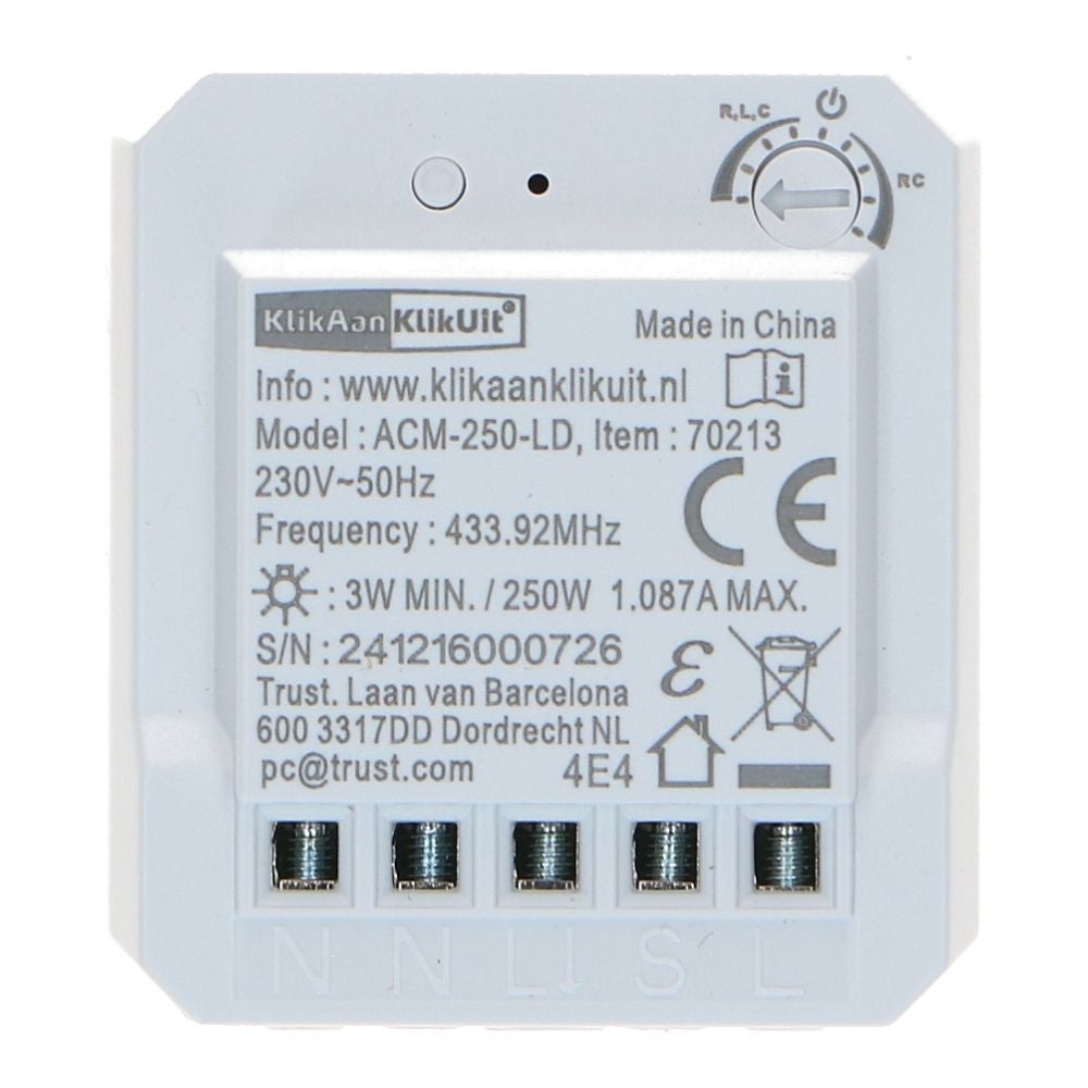 KlikAanKlikUit inbouw leddimmer ACM-250-LD