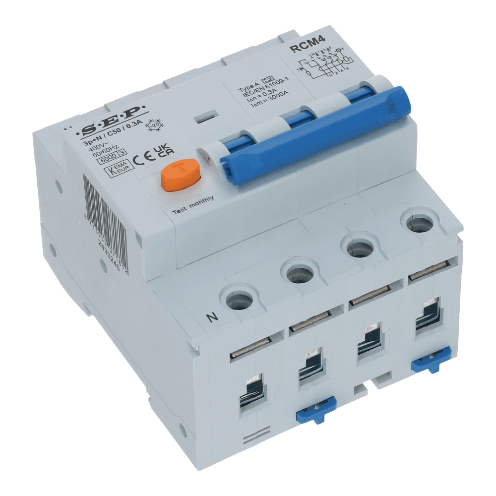 Aardlekautomaat C 50A 3 polig + nul 100mA 6kA (81mm)