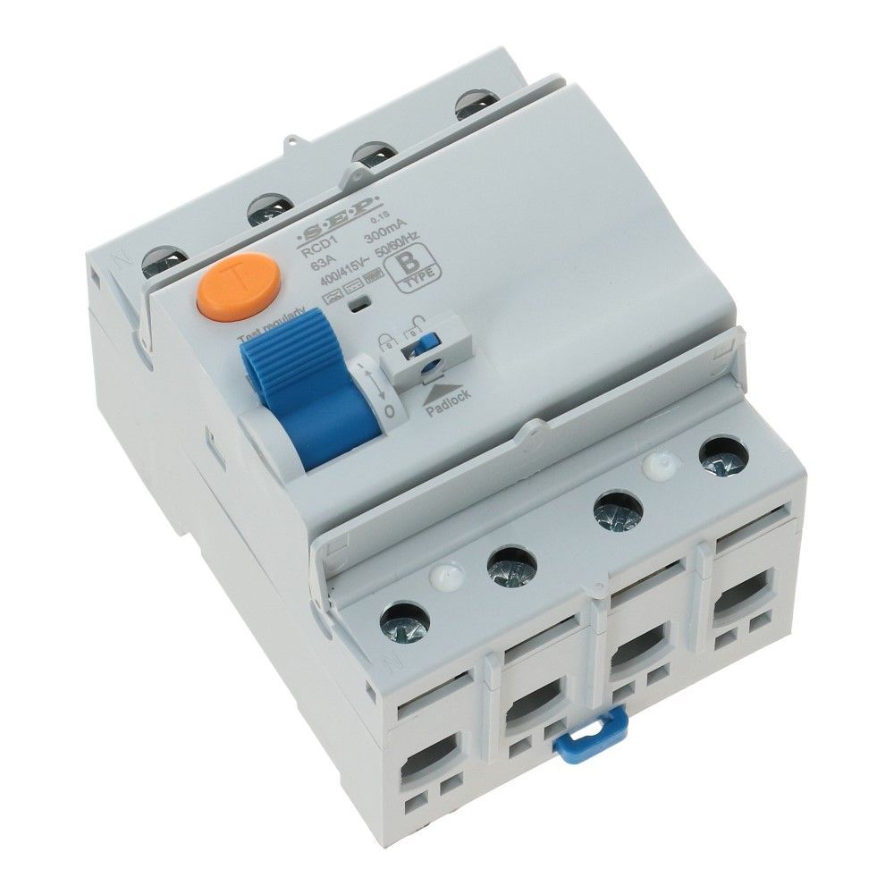 Aardlekschakelaar 63A 4 polig 300mA Type B 10kA RCD1
