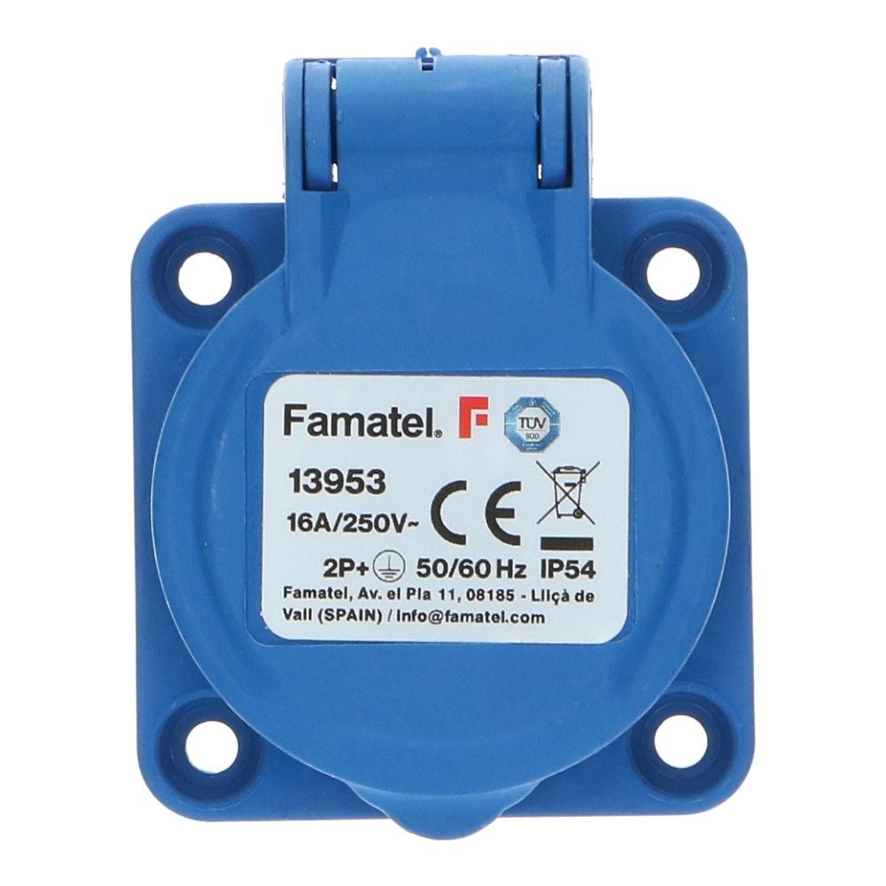 CEE schuko 3 polig 16A IP54 220-240VAC verticale invoer