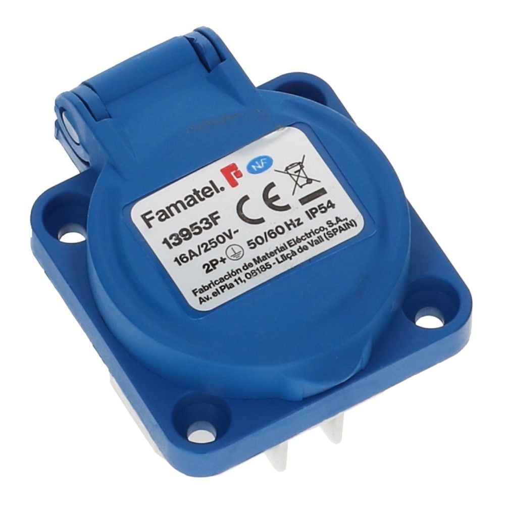 CEE schuko 3 polig 16A IP54 220-240VAC met penaarde verticale invoer