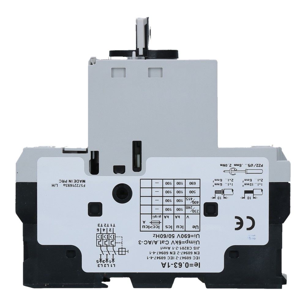0.63-1A Motorbeveiligingsschakelaar 415VAC 100kA